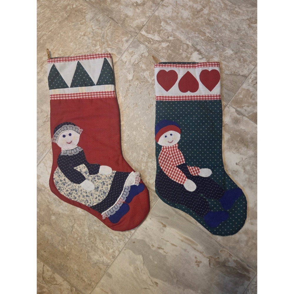Vintage Style Handmade Christmas Stocking Set
